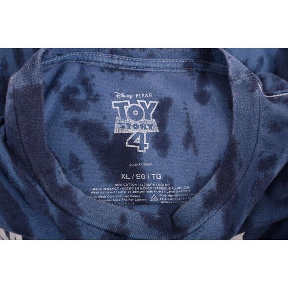 Disney Mens Toy Story Forky T-Shirt Tie Dye XL Blue short sleeved - Picture 6 of 6